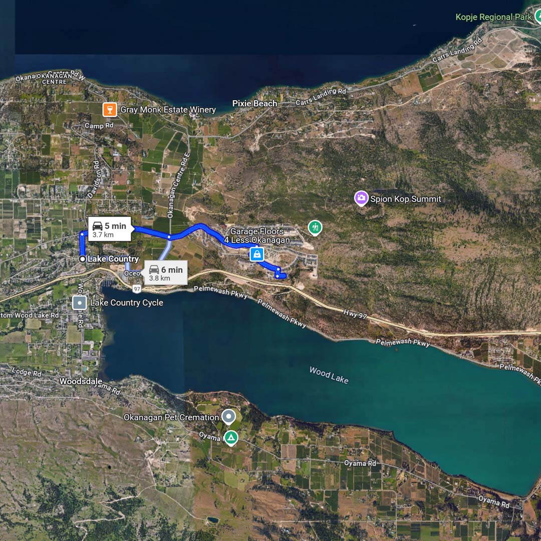 the lakes to downtown lake country